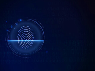 
Fingerprint Scanning Technology Concept 2d Illustration