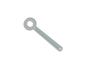 key hexagon wrench isolated on white background