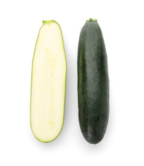 Fresh zucchini on white background