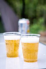 キャンプで飲むビール
バーベキューで飲むビール