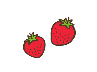 かわいいイチゴ／手書きイラスト