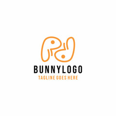 bunny Logo vector design. animal rabbit symbol icon graphic. easter cartoon emblem for Company and business