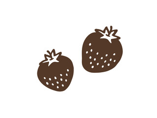 かわいいイチゴのスタンプ／手書きイラスト