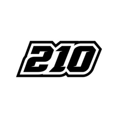 Racing number 210 logo on white background