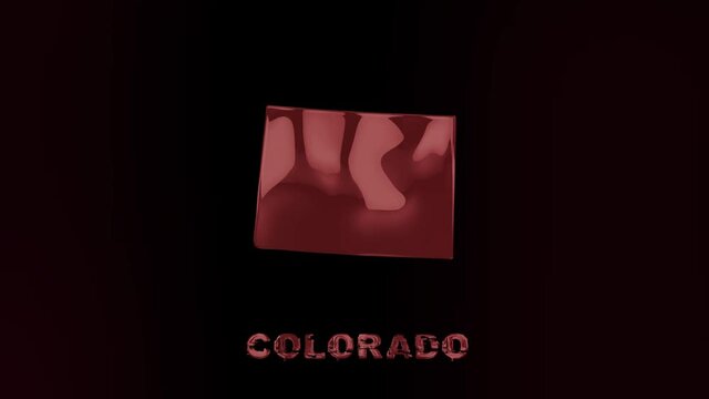 Colorado state lettering with glitch art effect. Colorado state. USA. United States of America. Text or labels Colorado with silhouette