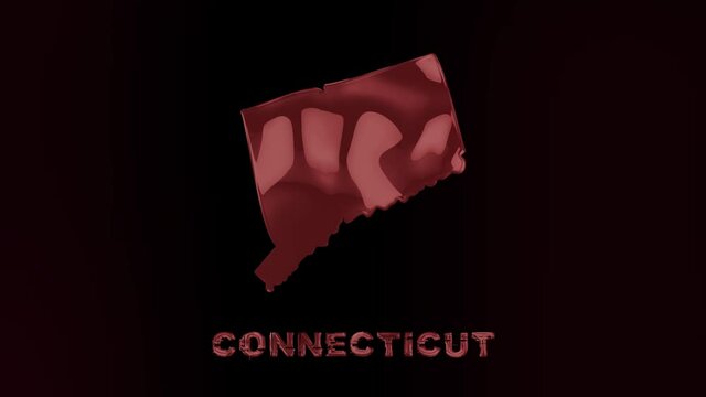 Connecticut state lettering with glitch art effect. Connecticut state. USA. United States of America. Text or labels Connecticut with silhouette