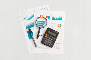 Business graphs, charts on table. Financial development, Banking Account, Statistics - obrazy, fototapety, plakaty