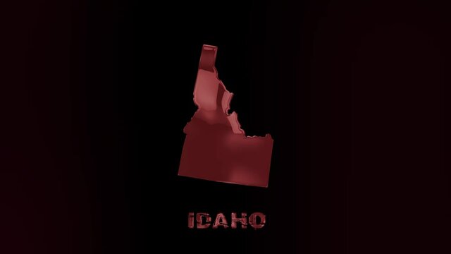 Idaho state lettering with glitch art effect. Idaho state. USA. United States of America. Text or labels Idaho with silhouette