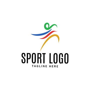 Sport people  icon, vector logo, sport symbol design, silhouette action sign, speed fitness, running, jumping logotype