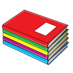 a stack of books vector illustration