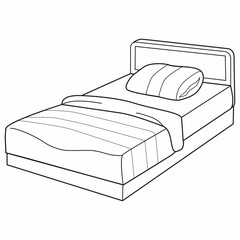 bed line vector illustration