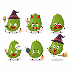 Halloween expression emoticons with cartoon character of virus desease