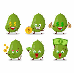 Obraz premium Virus desease cartoon character with cute emoticon bring money
