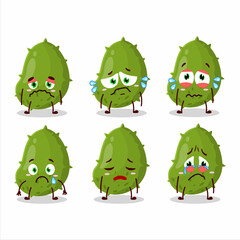 Obraz premium Virus desease cartoon character with sad expression