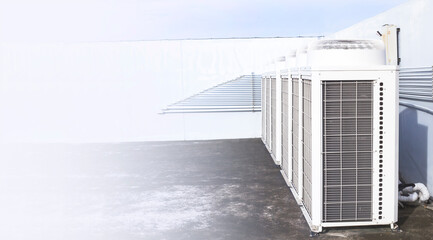 air condition outdoor unit compressor install outside the building.