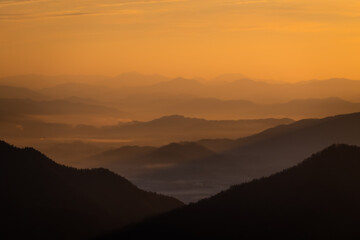 sunrise in the mountains