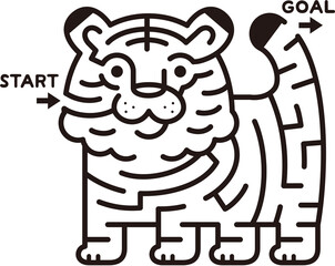 虎迷路　モノクロ