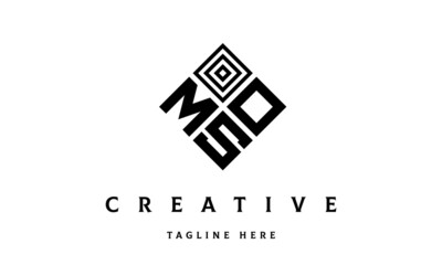 MOS square three latter logo vector