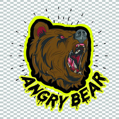 Angry bear slogan t shirt design