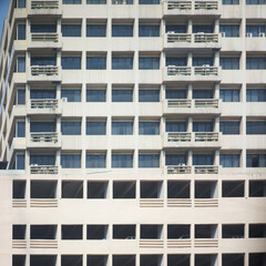 Fototapeta premium side view of apartment with parking level base
