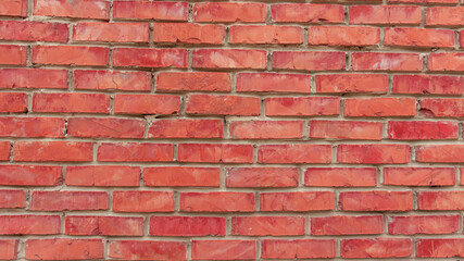 Old red brick wall texture background. brick wall in Central Asian style 
