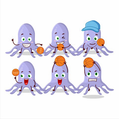 Talented virus kidney failure cartoon character as a basketball athlete