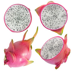 Pitaya or Dragon fruit isolated on white background