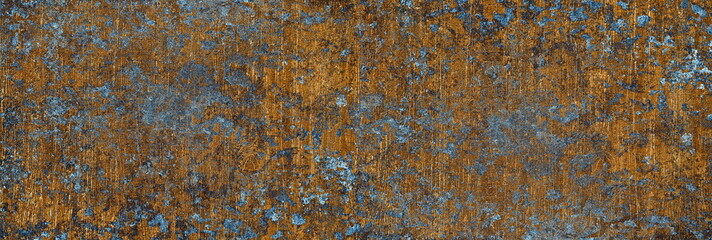 gold blue shabby plaster wooden background