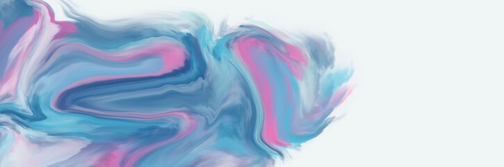 Abstract painting art with pink and blue liquid paint brush for presentation, website background, banner, wall decoration, or t-shirt design.