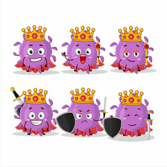 A Charismatic King virus particle cartoon character wearing a gold crown