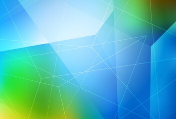 Light Blue, Green vector backdrop with lines, triangles.