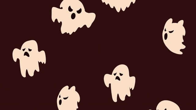 happy halloween animation with ghosts