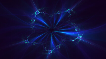 3D rendering abstract multicolor fractal light background