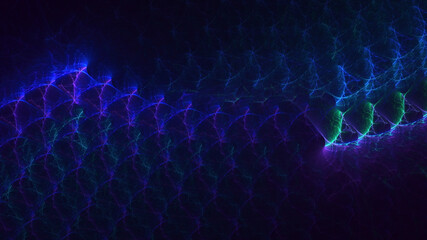 3D rendering abstract multicolor fractal light background