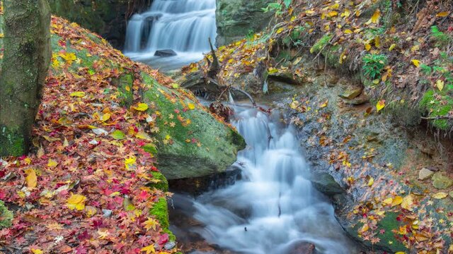 Beautiful Mountain Lu geopark landscapes in late autumn, Jiujiang, Jiangxi, China