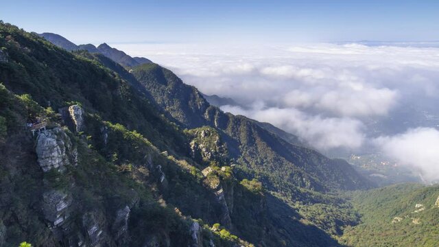 Beautiful Mountain Lu geopark landscapes in late autumn, Jiujiang, Jiangxi, China
