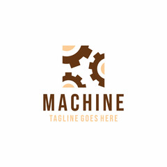 gear wheel machine Logo vector design. engineer symbol icon graphic. industrial engineering emblem for Company and business