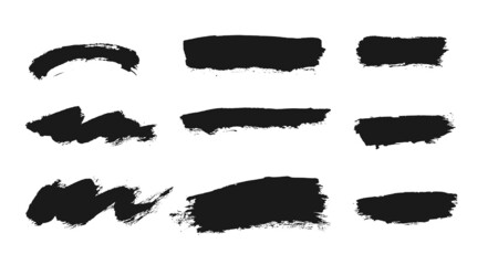 Grunge textures vector set. Collection of freehand brush ink elements