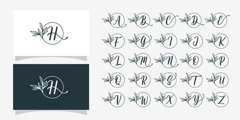 Vector graphic of feminine floral letters logo design