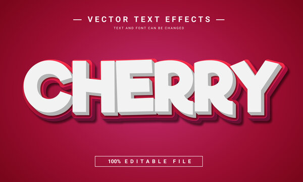 Cherry 3d Editable text effect template	
