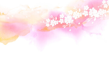 桜のシルエット（パステルカラーの背景）
