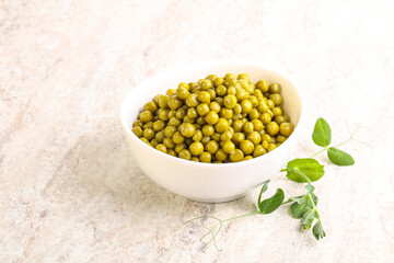 Marinated Green peas in the bowl