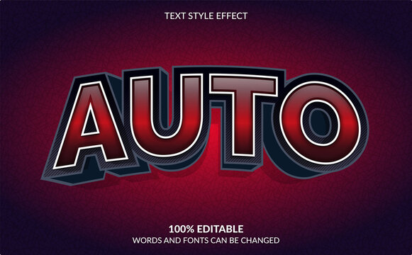 Editable Text Effect, Automotive Text Style