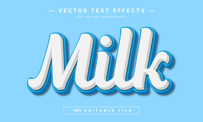 Milk 3d Editable text effect template	
