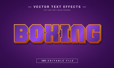 Boxing 3d Editable text effect template	