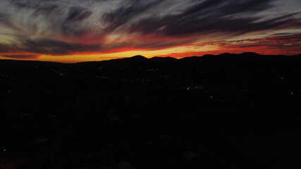 sunset in the mountains