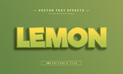 Lemon 3d Editable text effect template	