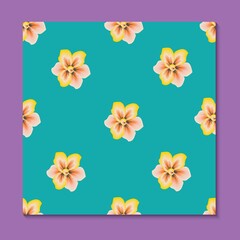 yellow and pink autumn flowers tropical seamless pattern fashionable on sky blue background. Colorful stylish floral. floral wallpaper. Printing and textiles. Summer design