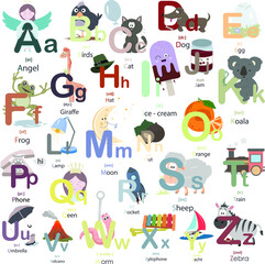 set of icons for children, alphabet