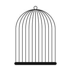 outline cage with a bird